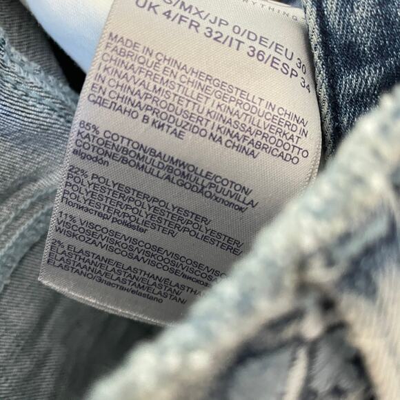 NYDJ Slim Bootcut Light Wash Embroidered Waistband Raw Hem Denim Jeans 0 - Picture 6 of 6